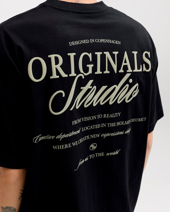 Jack & Jones Loose Fit Back Print Tee Black - 379