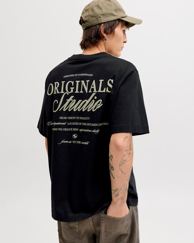 Jack & Jones Loose Fit Back Print Tee Black - 379