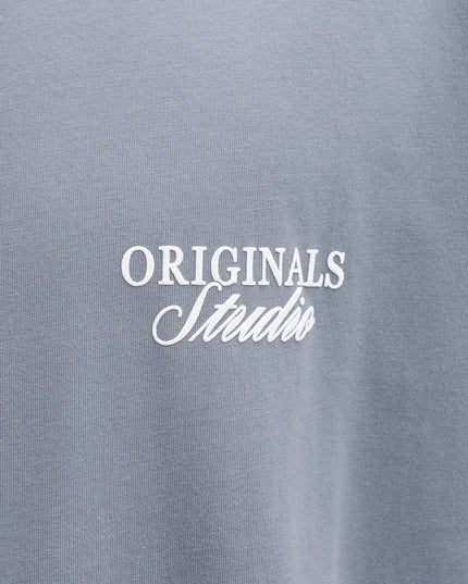 Jack & Jones Loose Fit Back Print Tee Tradewinds Grey - 380