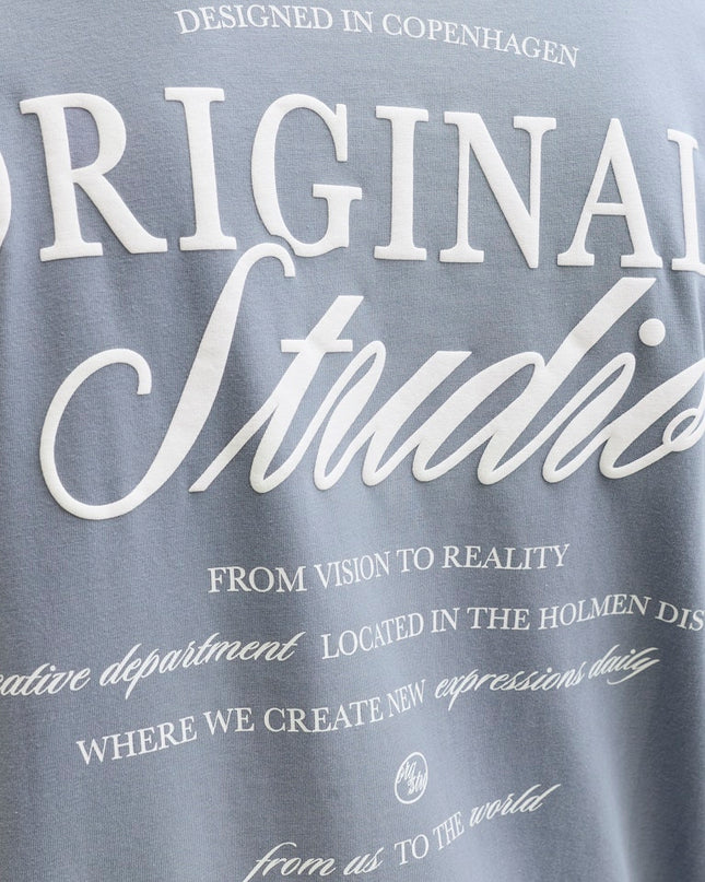 Jack & Jones Loose Fit Back Print Tee Tradewinds Grey - 380