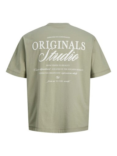 Jack & Jones Back Print Tee in Seagrass