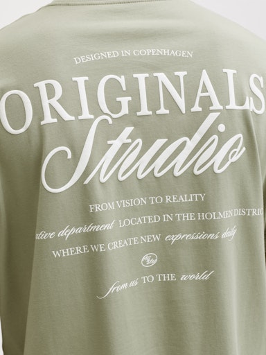 Jack & Jones Back Print Tee in Seagrass