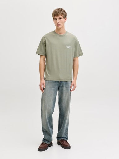 Jack & Jones Back Print Tee in Seagrass