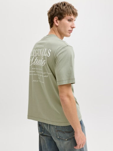 Jack & Jones Back Print Tee in Seagrass