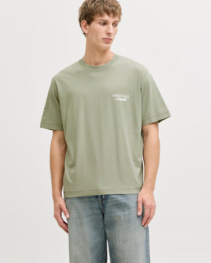 Jack & Jones Loose Fit Back Print Tee Seagrass Green