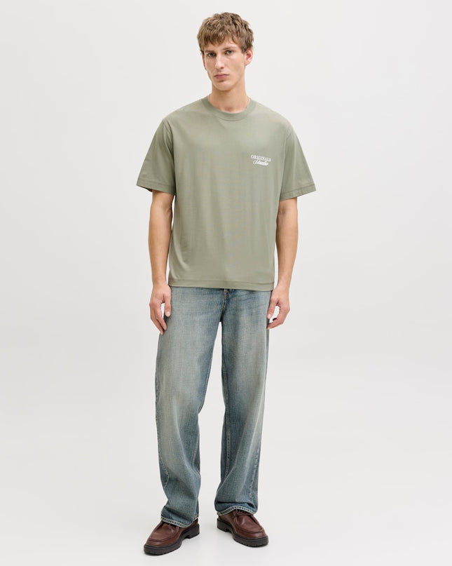 Jack & Jones Loose Fit Back Print Tee Seagrass Green