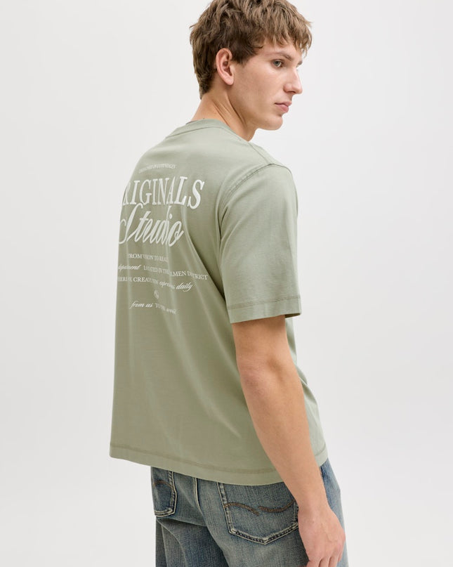 Jack & Jones Loose Fit Back Print Tee Seagrass Green