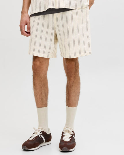 Jack & Jones Jaiden Coba Stripe Jog Short Ecru