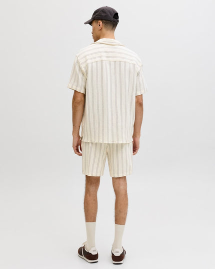 Jack & Jones Jaiden Coba Stripe Jog Short Ecru