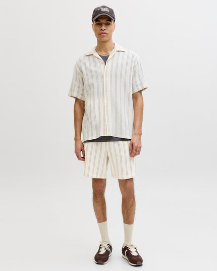 Jack & Jones Jaiden Coba Stripe Jog Short Ecru