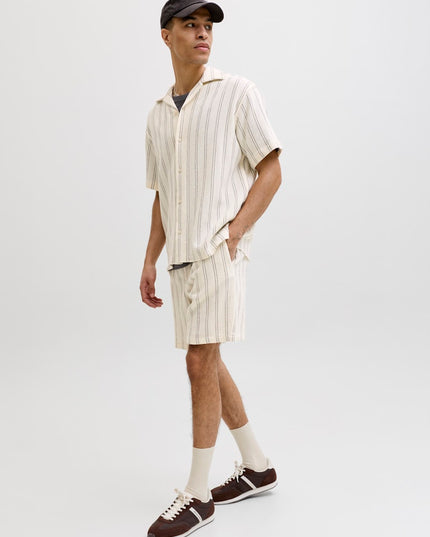 Jack & Jones Jaiden Coba Stripe Jog Short Ecru