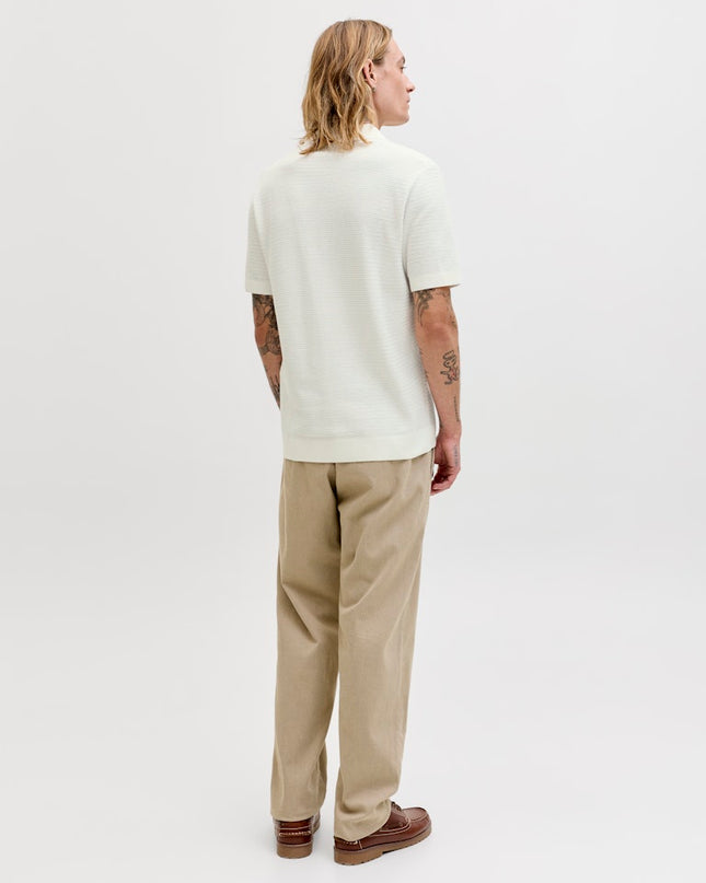 Jack & Jones Riley Knit SS Polo (Cloud Dancer) Ecru - 050