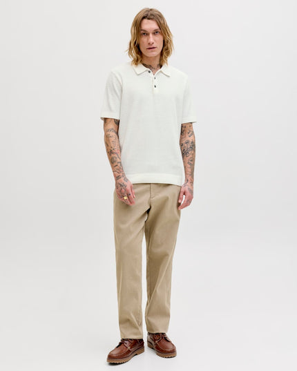Jack & Jones Riley Knit SS Polo (Cloud Dancer) Ecru - 050