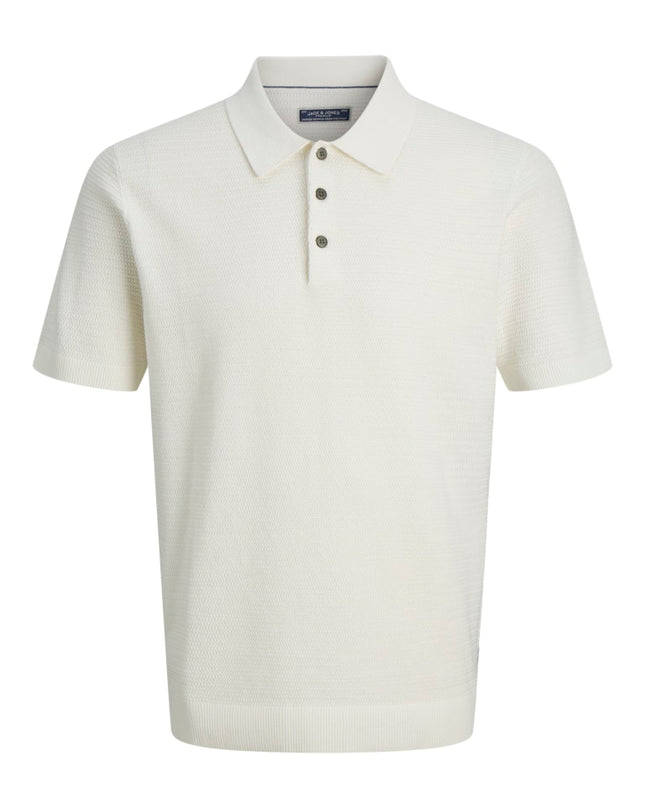 Jack & Jones Riley Knit SS Polo (Cloud Dancer) Ecru - 050