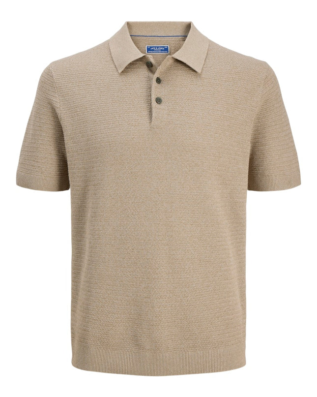 Jack & Jones Riley Knit SS Polo (Lemon Pepper) Beige