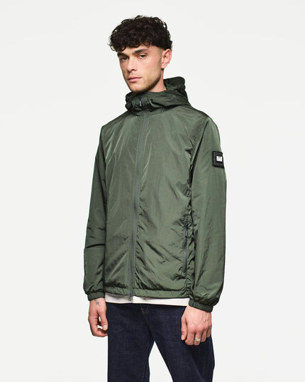 Weekend Offender Technician Fleece Lined Face Mask Jacket Black Forest Green - 673 Raw Menswear