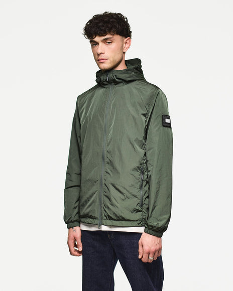 Weekend Offender Technician Fleece Lined Face Mask Jacket Black Forest Green - 673 Raw Menswear