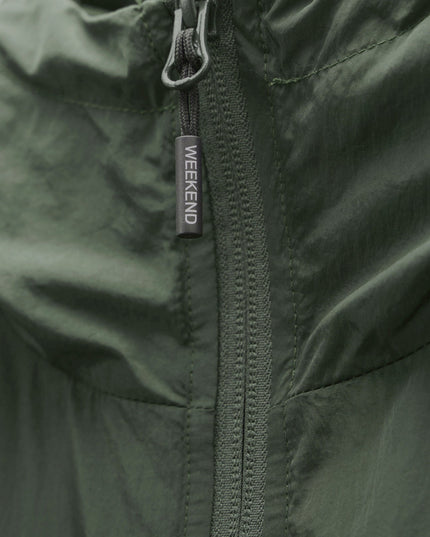 Weekend Offender Technician Fleece Lined Face Mask Jacket Black Forest Green - 673 Raw Menswear