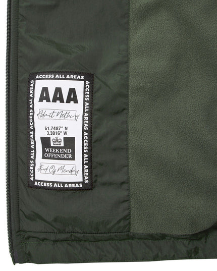 Weekend Offender Technician Fleece Lined Face Mask Jacket Black Forest Green - 673 Raw Menswear