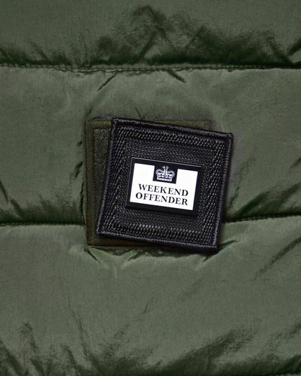 Weekend Offender Gacha Padded Gilet Black Forest Green