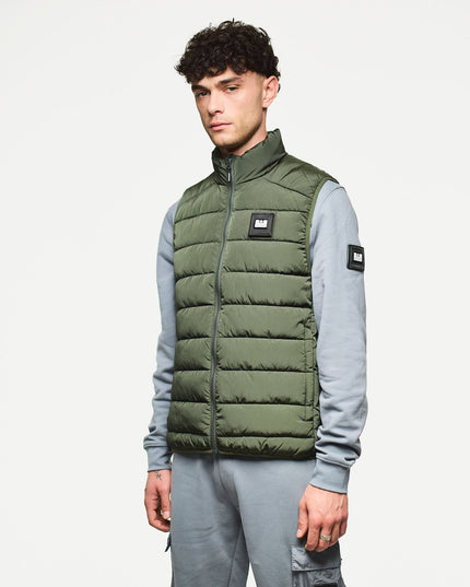 Weekend Offender Gacha Padded Gilet Black Forest Green