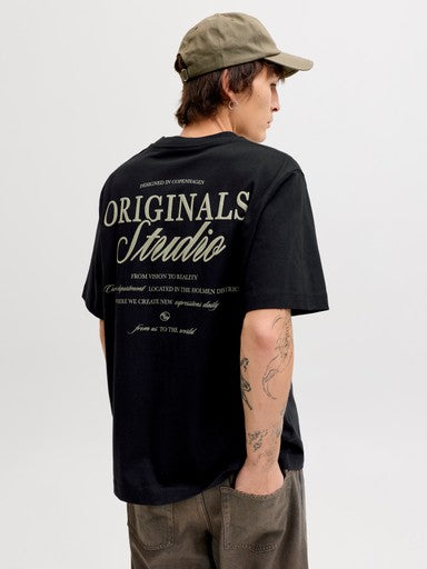 Jack & Jones Back Print Tee in Black