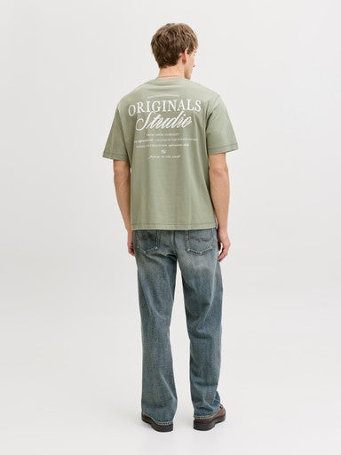 Jack & Jones Back Print Tee in Seagrass