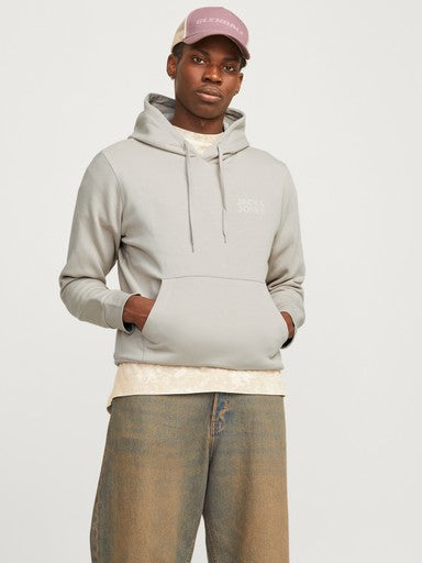Jack & Jones Corp Logo Sweat Hoodie in Stone