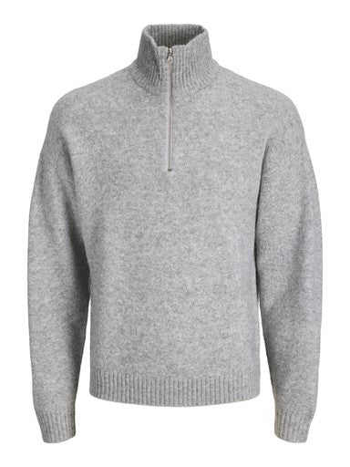 Jack & Jones Soho Ollie Half Zip Knitwear in Grey