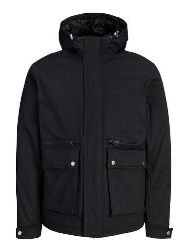 Jack & Jones Wolf Parka Jacket in Black