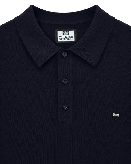 Weekend Offender McNamara Knitted Polo in Navy - 029
