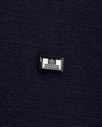 Weekend Offender McNamara Knitted Polo in Navy 