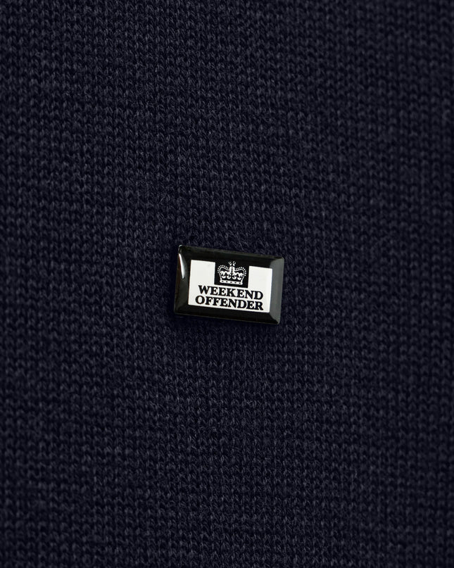 Weekend Offender McNamara Knitted Polo in Navy 