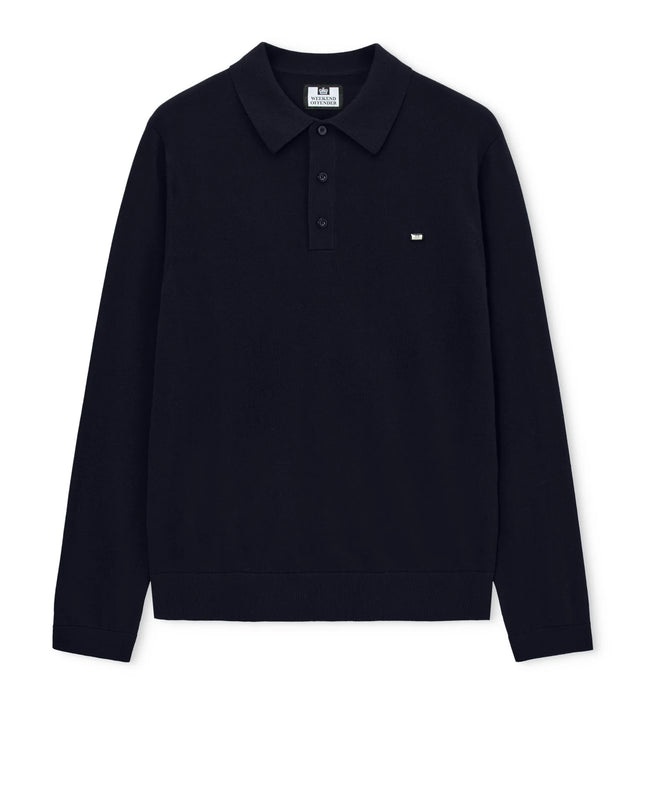 Weekend Offender McNamara Knitted Polo in Navy 