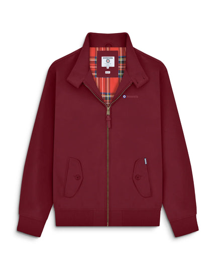 Lambretta Shower Resistant Harrington Jacket in Burgundy - 600