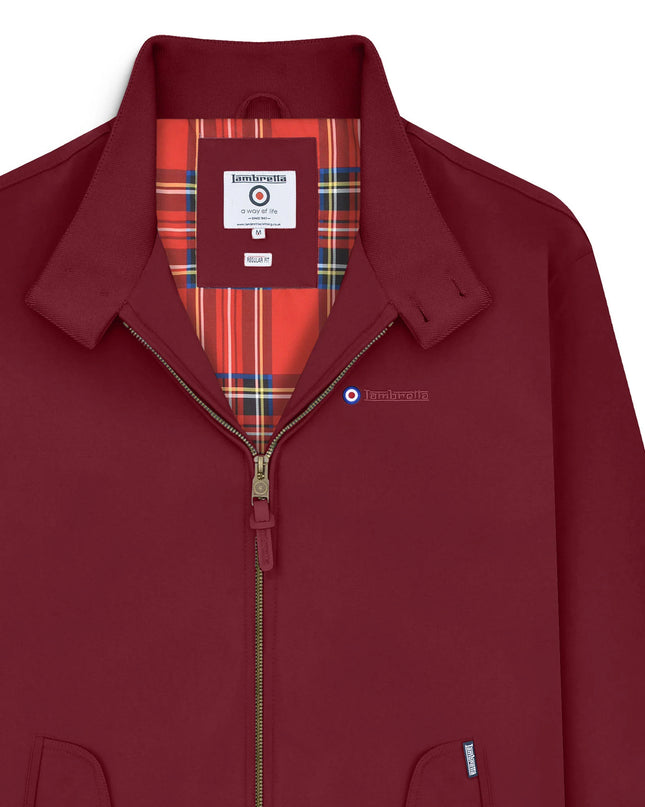Lambretta Shower Resistant Harrington Jacket Burgundy 