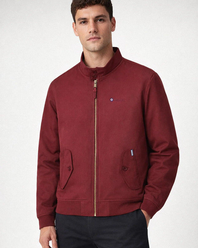 Lambretta Shower Resistant Harrington Jacket Burgundy - 600