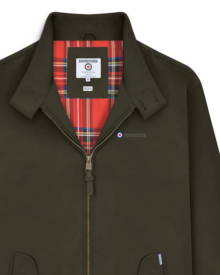 Lambretta Shower Resistant Harrington Jacket in Khaki - 651