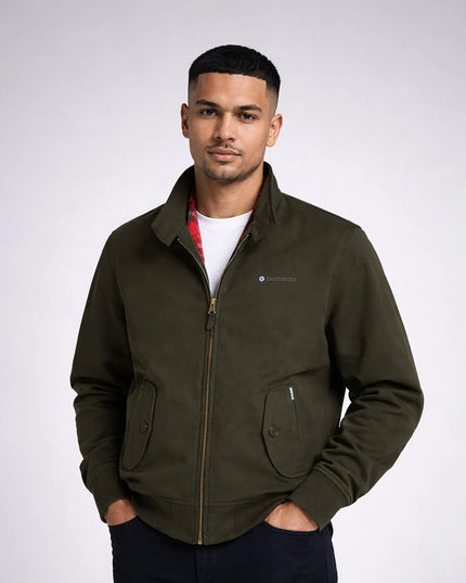 Lambretta Shower Resistant Harrington Jacket in Khaki - 651