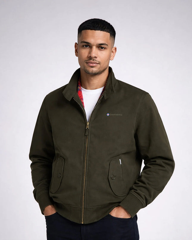 Lambretta Shower Resistant Harrington Jacket in Khaki - 651