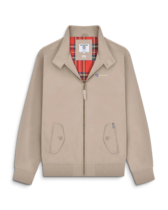 Lambretta Shower Resistant Harrington Jacket in Stone - 653