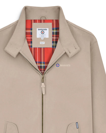 Lambretta Shower Resistant Harrington Jacket in Stone - 653