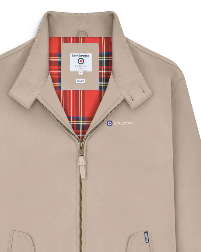 Lambretta Shower Resistant Harrington Jacket in Stone - 653