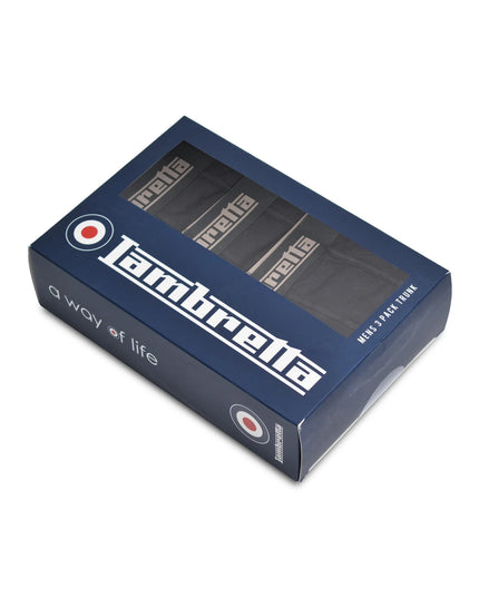 Lambretta 3 Pack Essential Boxers Black