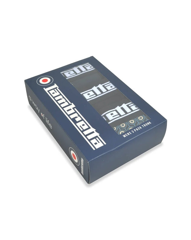 Lambretta 3 Pack Target Boxers Navy/Silver/Black