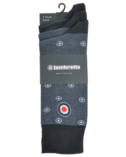 Lambretta 3 Pack Target Socks Dark Blue