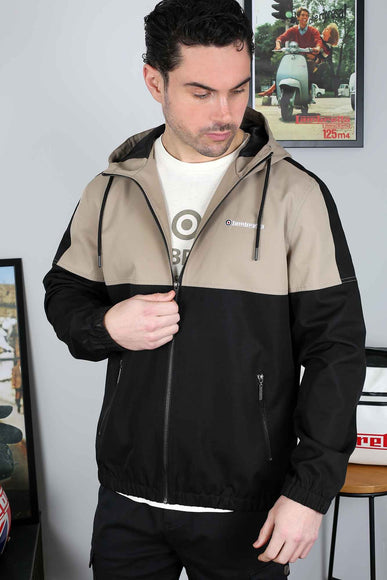 Lambretta Contrast Panel Jacket in Black/Cashew