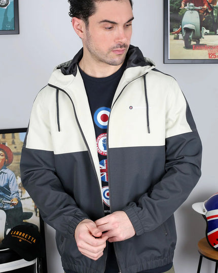 Lambretta Contrast Panel Jacket in Iron/Silver