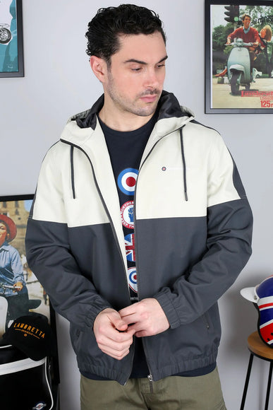 Lambretta Contrast Panel Jacket in Iron/Silver