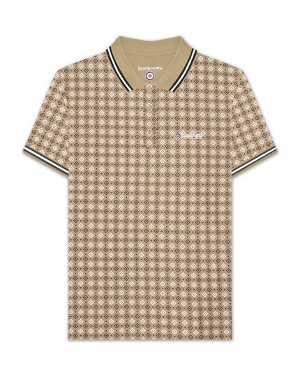 Lambretta GEO AOP Polo Lead Grey